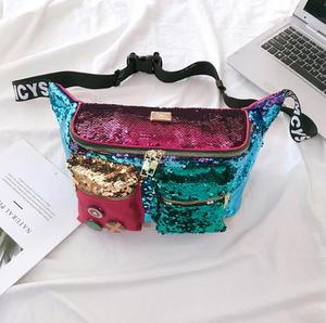 Mùa Hè Đường Phố Bling Lady Đầy Màu Sắc Hip Hop Sequin Fanny Pack Cô Gái Lấp Lánh Eo Belt Phụ Nữ Sling Túi Bán Buôn - Product Image 2