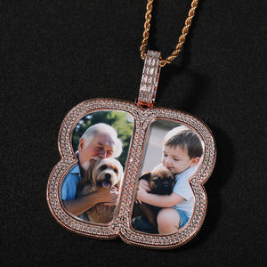 Hip-Hop fotoğraf kolye kolye pirinç rapçi takı özel 2 resimler zirkon taş yıldönümü toptan mevcut - Product Image 4