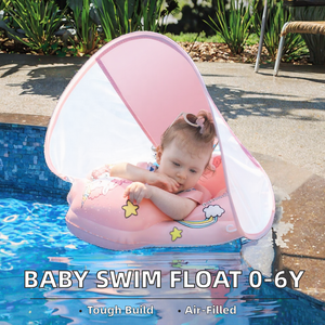 Flotador de natación inflable de PVC para bebés para <span class=keywords><strong>3</strong></span>-72 <span class=keywords><strong>meses</strong></span> Anillo de cintura para niños con dosel para uso en <span class=keywords><strong>piscina</strong></span> - Product Image 3