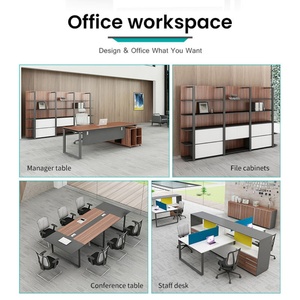 Factory Wholesale Luxury Executive Modern Minimalist Convertible Office Desk with Side <b>Cabinet</b> Manager Room - Product Image 3