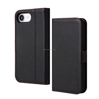 Étui de téléphone 16E en cuir véritable de luxe fait main avec blocage RFID, protection intégrale 360°, protection d'écran, protection d'appareil photo et porte-cartes