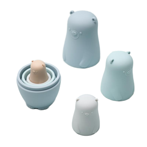 Juguete de Silicona Suave y Duradero con Forma de <span class=keywords><strong>Panda</strong></span>, Libre de BPA, <span class=keywords><strong>Mordedor</strong></span> para Bebés, Juguete Apilable, Juego de Muñecas Rusas - Product Image 1