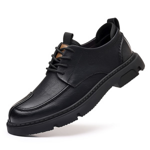 Men's Retro Leather Shoes <b>Brown</b> <b>Lace</b>-Up Low-Top Casual Work <b>Boots</b> Stitching Detail Leisure Wear Wenzhou Made - Product Image 5
