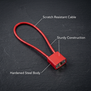 Lucchetto di Sicurezza per Armi da Fuoco, Impermeabile, in Acciaio Temprato Rosso, Cavo da 11 Pollici (290 mm) - Product Image 1