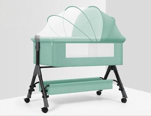 Giường cũi bằng thép không gỉ hiện đại có thể gập lại với lưới chống muỗi cho trẻ sơ sinh và trẻ em đi du lịch sử dụng phòng ngủ đầu giường - Product Image 4