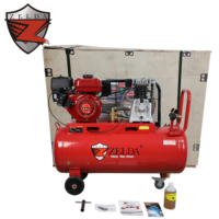 Kompresor Udara Bertenaga Bensin 3HP 100L 2 Silinder Portabel, Kompresor Udara Piston Berpenggerak Mesin Bensin untuk Pekerjaan Luar Ruangan