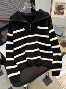 Suéter a Rayas para <span class=keywords><strong>Mujer</strong></span>, Estilo Corto con Cierre y Rayas, Primavera-Otoño 2026, Popular y <span class=keywords><strong>de</strong></span> Primera Calidad - Product Image 2