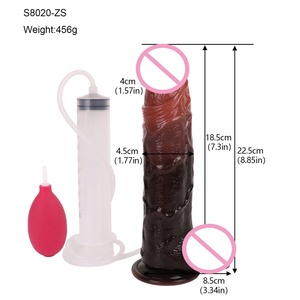 SXXY 7 Inches Silicone Flexible Dildo Squirting Realistic Dildo Black Artificial Penis <b>Masturbate</b> Sex Toy for Women - Product Image 2