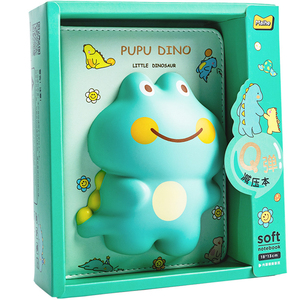 Sản Phẩm Sinh Thái Thân Thiện <span class=keywords><strong>3D</strong></span> Cartoon Slow Rising Frog Tạp Chí Nhật Ký Dễ Thương A5 PU Leather Giải Nén Máy Tính Xách Tay Cho Cô Gái - Product Image 1