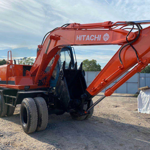Excavadora de Ruedas Usada Hitachi Ex100 de 10 Toneladas, Bien Mantenida, con Motor, Caja de Cambios y Motor, Precio Bajo con Descuento - Product Image 1