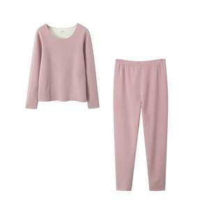 ชุดชั้นในกันหนาวสำหรับผู้หญิง ยี่ห้อ Mini Stove แบบเสื้อแขนยาวคอกลม สีพื้น ชุดชั้นในอุ่นๆ สำหรับฤดูใบไม้ร่วง 2 ชิ้น - Product Image 1