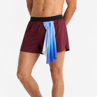 Pantalones Cortos Deportivos Casuales 2 en 1 para Hombre, Color Azul Marino, Diseño OEM Personalizado, Bolsillos con Cremallera, Cintura Elástica, Ligeros, Transpirables, para Verano