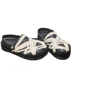 Mules décontractées tendance pour homme en cuir véritable style R, à bout fermé, avec lanière, pour l'extérieur - Product Image 5