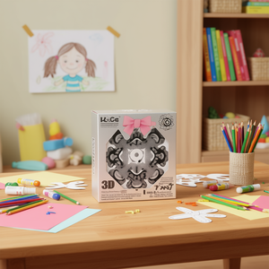 Giocattolo puzzle 3D in metallo K-Ge per bambini dai 4 ai 6 anni, giocattolo educativo con design a fiocco rosa - Product Image 2