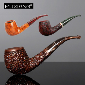 Muxiang Handmade Wooden Smoking Pipe Bent Type Tobacco Pipe For Personal Gift - Product Image 1