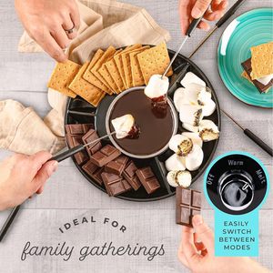 Olla eléctrica para fondue de chocolate Q138, olla para derretir con bandeja para frutas, para aperitivos de fiesta - Product Image 2