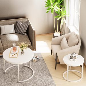 Gỗ sồi hiện đại làm tổ Bàn cà phê Bộ 2 cho phòng khách ban công văn phòng tròn gỗ giọng bên Bàn cà phê Bàn cà phê - Product Image 5