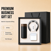 Coffret cadeau d'entreprise de luxe personnalisé pour le bureau article cadeau personnalisé sous vide masseur de cou Power Bank Logo Printing