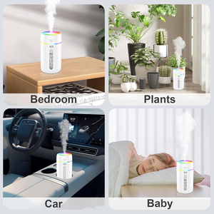 Humidificador Portátil <span class=keywords><strong>Mini</strong></span> de 350 ml con Luz LED, Doble Humidificación, Difusor de Aceites Esenciales, para Hotel, Hogar, Coche, Exterior, USB - Product Image 6