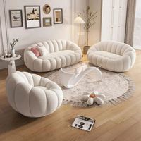 Ensemble de canapés inclinables Pumpkin confortables, personnalisables en beige, blanc, noir, pour appartement contemporain, salon, hôtel, villa, maison