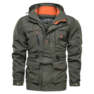 ¡Novedad de invierno 2024! Chaqueta con capucha Vintage informal para hombre, estilo americano, suelta, a prueba de viento, con cierre de cremallera frontal, combina con todo para exteriores - Product Image 4