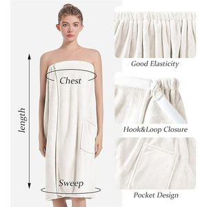 Custom logo Shower <strong>Wrap</strong> Robe Spa Bathrobe Adjustable <strong>Velcro</strong> Bath Skirt Body Microfiber <strong>Towel</strong> <strong>Wrap</strong> SPA Ladies Bath Skirt <strong>Towels</strong> - Product Image 2