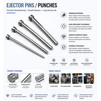 Componentes de Molde de Alta Precisión Personalizados, Pasador de Inyección Estándar y No Estándar, Pasador Expulsor Galvanizado SKD-61 para Molde de Plástico