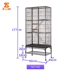 Cage à oiseaux en gros, grande volière en métal pour perroquets et stéringues, avec support de rangement, type villa - Product Image 6