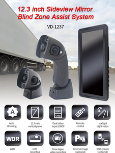 Gương Chiếu Hậu Kỹ Thuật Số HD 12.3Inch Camera Quan Sát Ban Đêm Hệ Thống Gương Chiếu Hậu Bên Hông Xe Buýt Ống Kính Kép Giám Sát Vùng Mù Lên/Xuống - Product Image 2