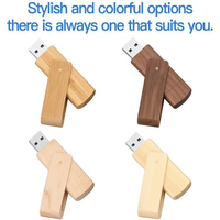 Unidad USB Giratoria de Madera Creativa Tipo C2 Integrada para Teléfono Móvil con Función de Grabado para Logotipo