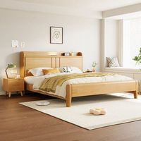 Lit de rangement en bois massif, vente en gros d'usine, mobilier de chambre moderne, mobilier de villa et d'hôtel, ensemble de lit de rangement en bois