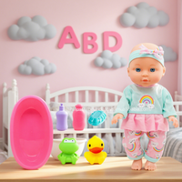 Adorable poupée vide en plastique de 12 pouces avec yeux ouverts, baignoire et canard en caoutchouc pour le bain des tout-petits, pour le jeu d'imitation et le plaisir