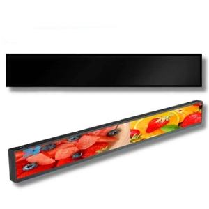 16 "ในร่มโฆษณาชั้นวางขอบจอแสดงผล LED ดิจิตอลบาร์ strech กว้างพิเศษสำหรับห้างสรรพสินค้าซูเปอร์มาร์เก็ตร้านค้าปลีก - Product Image 1