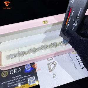 Fine Jewelry Damen Herren Armband Hochwertige 14mm 925 Sterling Silber VVS Moissan ite Diamond Infinity <span class=keywords><strong>Love</strong></span> Heart Link Armband - Product Image 2