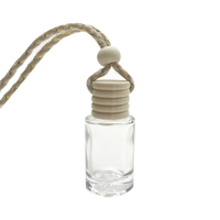 Offre Spéciale – Flacon Vide de Parfum pour Voiture en Verre Dépoli Mat Transparent de 12 ml avec Bouchon en Bois et Bouchon à Vis, Forme Cylindrique, Prêt pour Diffuseur à Bâtonnets
