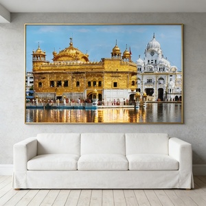 Art mural islamique pour la décoration de bureau et de maison, paysage architectural musulman, peinture en porcelaine de cristal, LED, vente en gros, personnalisé - Product Image 1