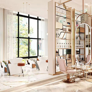 Diseño de Salón de Belleza de Lujo, Estación de Barbería Personalizada, Juego de Muebles Modernos para Salón de Peluquería con Luces LED - Product Image 3