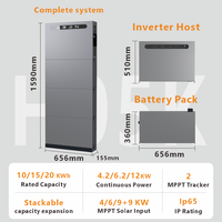 Système de stockage d'énergie domestique H05K double MPPT, efficacité 98 %, 15 kWh, LiFePO4 empilable 51,2 V, onduleur tout-en-un, contrôle intelligent par application