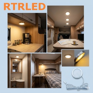 12V/24V LED Puck Light 3000K CRI90 LED זרקור LED תאורת ארון צמודה על פני השטח תאורת ארון דקה במיוחד, תאורה צמודה על פני השטח - Product Image 6
