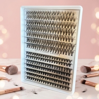Kit de cils en grappe DIY personnalisables en gros, 30D+40D, 9-16mm, volume, en cheveux synthétiques, faux cils de longueurs mixtes