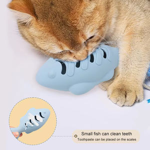 Jouet à mâcher en silicone écologique infusé à la catnip pour chatons, soulagement des dents molaires et nettoyage dentaire, jouet anti-ennui pour animaux de compagnie - Product Image 6