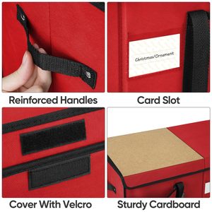 Giáng sinh trang trí hộp lưu trữ với ngăn, cao cấp kỳ nghỉ đồ trang trí lưu trữ container bin cho Xmas trang trí - Product Image 2