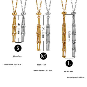 Colgante de soporte de jaula de piedra de acero inoxidable ajustado para hacer collares DIY para sostener piedra curativa jaula de alambre única 18K PVD oro - Product Image 2