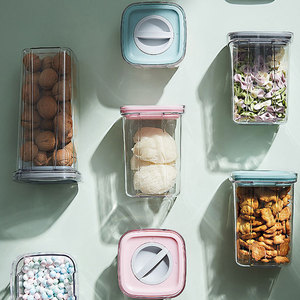 1300ml Kitchen Durable Cereal Dispenser Rice Beans Storage Jar Flour Dry Food Cereal Storage Container Sealed Plastic PET Box