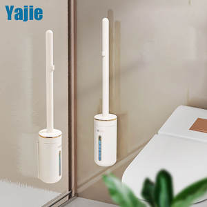 Juego de escobilla y soporte de inodoro desechable de mango largo, escobilla de baño montada en la pared con 8 recambios para Baño - Product Image 2