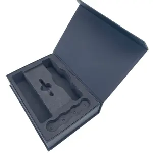 定制黑书形纸包装钥匙配件磁吸礼品蛤壳礼品盒