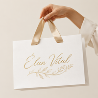 Sacs cadeaux en kraft personnalisés pour chocolat, design de fève de cacao dorée fondue, emballage de luxe pour confiserie