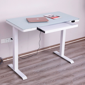 Glass Desk Popular Adjustable Desk Modern Study <strong>Computer</strong> <strong>Table</strong> Sit to Stand Desk - Product Image 2