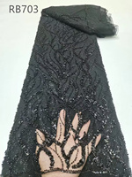 2024 nouveau luxe africain français Tulle dentelle à la main perlé mariée séquence dentelle tissu pour robe