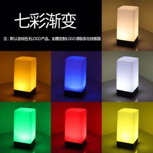Custom Customizable LOGO square Monochrome or RGB Color <b>Rechargeable</b> <b>Table</b> <b>Lamp</b> Night Light for bar Party Ktv Restaurant Party - Product Image 2